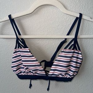 Red, white, and blue swim top